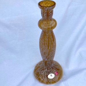 Vintage Azzurra Maestri Vetrai Italian Smoky Leopard Vase 13”